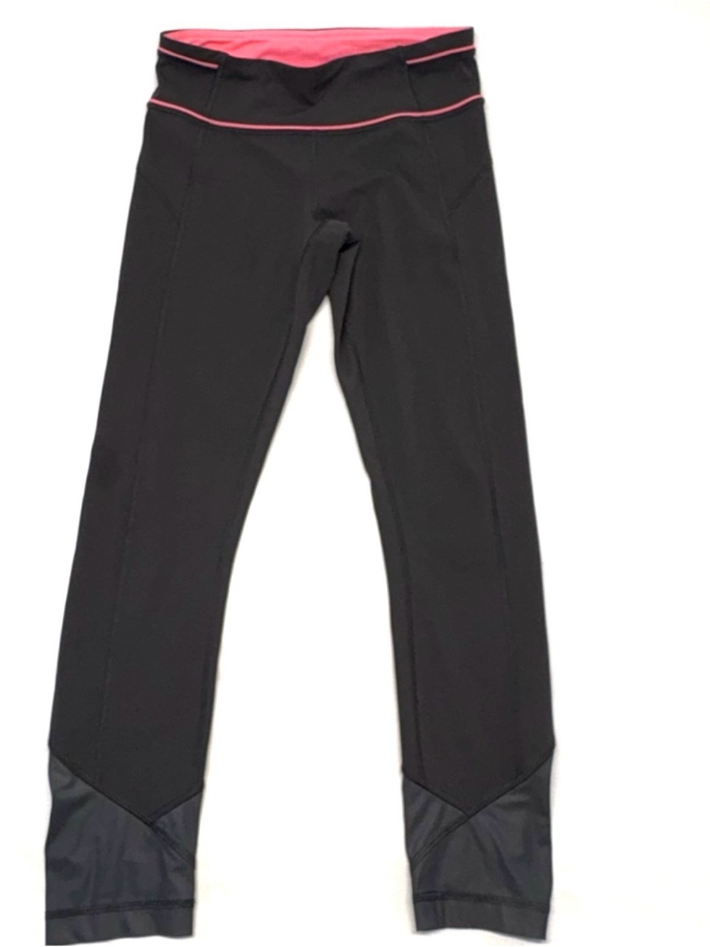 Lululemon Pace Queen Tight 7/8 Running Leggings - Soot / Pink - Size 4